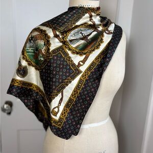 Vintage 90s J G Hook Equestrian Print Scarf